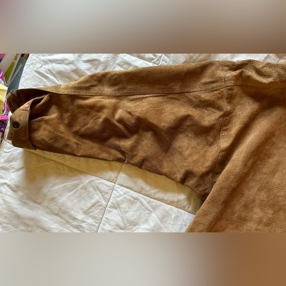 Vintage 80s Melanzona Suede Jacket - Size M - Tan/Brown -  Pockets - Lined - Picture 14 of 16